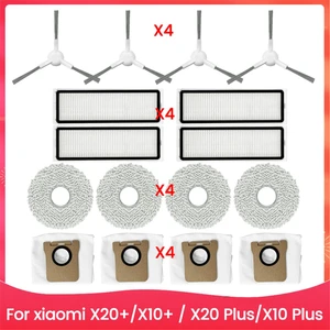 Xiaomi Robot Vakum X20+, X10+ / X20 Plus, X10 Plus Yan Fırça Hepa Filtre Paspas Bezi Toz Torbaları Parçalar Aksesuarlar (Yurt Dışından)