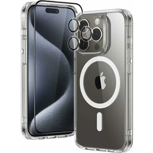 Tekno Grup Apple Iphone 15 Pro Max Şeffaf Mika Magsafe Kılıf + Premium Esd Ekran Koruyucu + Kamera Koruyucu Siyah