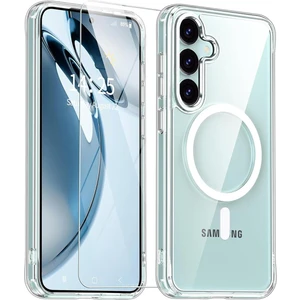 Tekno Grup Samsung Galaxy S25 Plus Şeffaf Mika Magsafe Kılıf + Premium Esd Ekran Koruyucu + Kamera Koruyucu Siyah