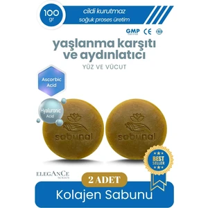 Kolajen Sabunu 2 Adet - Hyaluronik Asit ve Kojik Asit İçerikli Anti-Aging Sabun