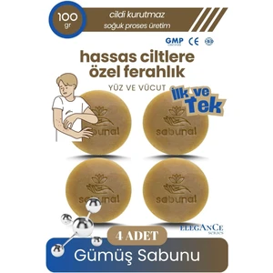 Gümüş Sabunu 4 Adet - Hassas Ciltlere Özel Ferahlatıcı & Nemlendirici Sabun