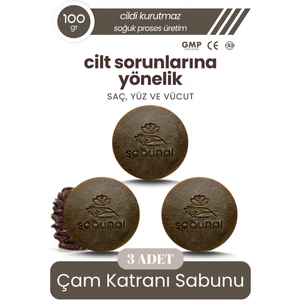 Çam Katranı Sabunu 3 Adet - Hassas Ciltler İçin Doğal Bakım Sabunu