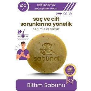 Bıttım Sabunu - Cilt Sorunlarına Yönelik, Yoğun Doğal Saç ve Cİlt Bakım Sabunu 100 gr