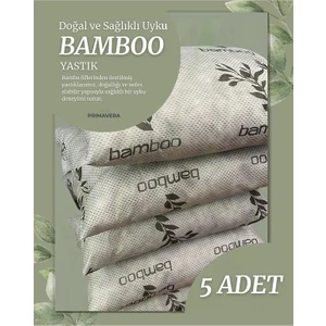 Primavera Home 5'li Bamboo Gri Serisi Yastık Seti | 50X70 cm | Antialerjik Silikon Elyaf | Yıkanabilir 800 gr