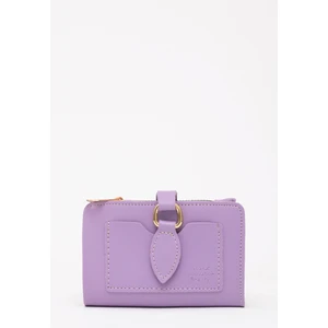 Lila SHK66 Damla Tokalı Çıtçıtlı Ön Cepli Bozuk ve Kağıt Para Bölmeli Kartlıklı Şık Cüzdan