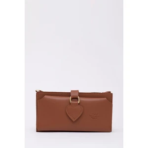 Taba SHK65 Yumuşak Suni Deri Kalpli Çıtçıtlı Telefon Bozuk ve Kağıt Para Bölmeli Kartlıklı Cüzdan