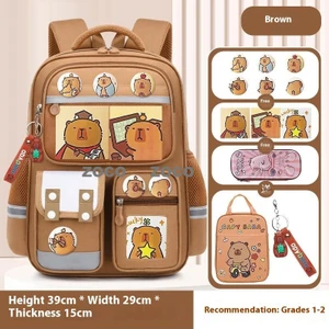 Kapi Bara Karikatür Ilkokul Öğrencileri Okul Çantası 1-6 Sınıflar Büyük Kapasiteli Çocuk Omuz Çantası Giymek (Yurt Dışından)