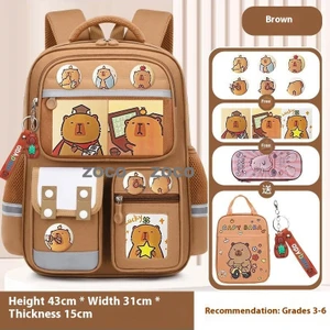 Kapi Bara Karikatür Ilkokul Öğrencileri Okul Çantası 1-6 Sınıflar Büyük Kapasiteli Çocuk Omuz Çantası Giymek (Yurt Dışından)