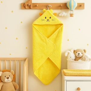 Pamuk Kedi Havlu Kundak Sarı (75X75 Cm)