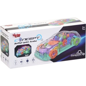 Vardem Müzikli Işıklı Şeffaf Oyuncak Araba 20 cm Renkli Tasarım 3-6 Yaş İçin