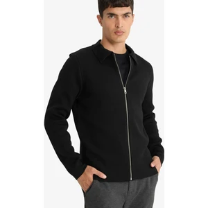 Standart Fit Polo Yaka Basic Düz Fermuarlı Triko Hırka D3592AX25WN