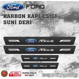 Focus Uyumlu Deri Karbon Kapı Eşiği Koruyucu Bant 4 Adet