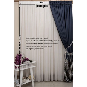 Pilesiz Düz Dikiş Titi Model Tül Perde, Ttm Zemin Tül Perde, Kırık Beyaz Ütü Istemeyen Tül Perde