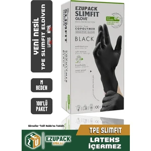 M Size Slimfit Glove Tpe Terletmez Gıda Muayene Pudrasız Medikal Temizlik Mutfak(Lateks Nitril Yok)