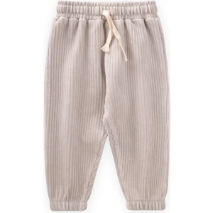 Fitilli Kadife Jogger Pantolon 1-10 Yaş Taş