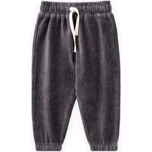 Fitilli Kadife Jogger Pantolon 1-10 Yaş Füme