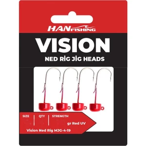Han Fish Vision Ned Rig Red Uv Jig Head