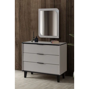 Şifonyer, Bali Modern Tasarımlı 3 Çekmeceli Melamin Kaplı Aynalı 90x80x41 cm