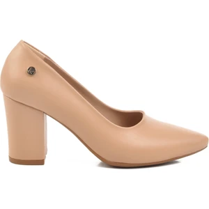 Bej Topuklu Kadın Abiye Ayakkabı PC-54733 Z