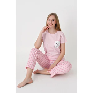 Pembe Pimp Çizgili Pijama Takım