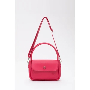 Fuşya SHK97 Suni Deri Ön Cep Detaylı 2 Bölmeli Ayarlanabilir Askılı El,kol ve Omuz Çantası