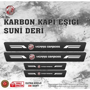 Mg Uyumlu Deri Karbon Kapı Eşiği Koruyucu Bant 4 Adet