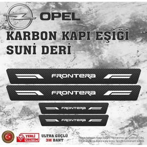 Opel Frontera Uyumlu Deri Karbon Kapı Eşiği Koruyucu Bant 4 Adet