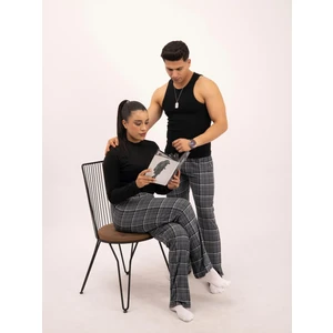 Ekose Kareli Yılbaşı Pijama Altı Unisex Micro Pamuk