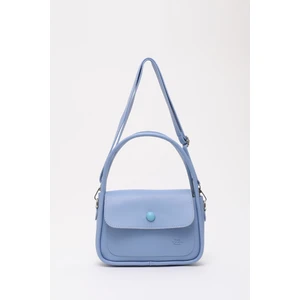 Mavi SHK97 Suni Deri Ön Cep Detaylı 2 Bölmeli Ayarlanabilir Askılı El,kol ve Omuz Çantası