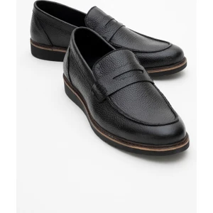 Hakiki Deri, Erkek Bağcıksız Loafer Iç Dış Deri Ayakkabı