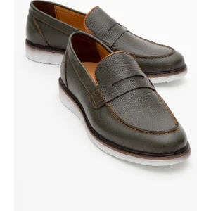 Hakiki Deri, Erkek Bağcıksız Loafer Iç Dış Deri Ayakkabı