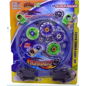 Original Super Power 4 Metal Topaç 2 Fırlatıcı ve Arena Seti