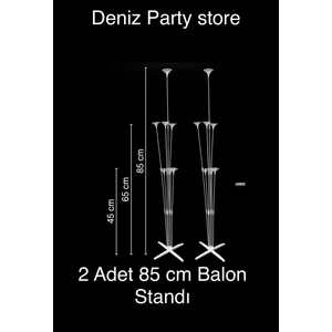 2 Adet 85 cm Büyük Boy 7 Çubuklu Balon Standı