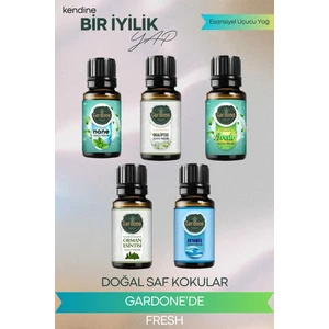 5'li Set Esansiyel Uçucu Yağ Nane Fresh Okaliptus Orman Esintisi Okyanus