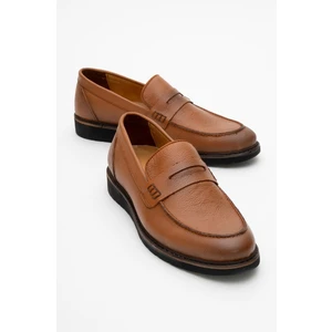 Hakiki Deri, Erkek Bağcıksız Loafer Iç Dış Deri Ayakkabı