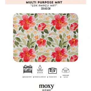 Moxy Home Bulaşık Kurutma Matı Bahar Esintisi Desenli Çok Amaçlı Mat 30X40 cm