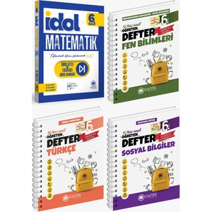 Çanta Yayınları Çanta 2025 6. Sınıf İdol Konu Özetli Matematik + Türkçe + Fen + Sosyal Öğreten Defter Seti 4 Kitap Güncel Müfredat
