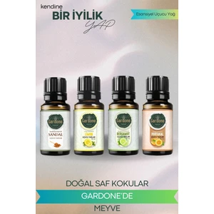 4'lü Set Esansiyel Uçucu Yağ Buhurdanlık Yağı Esans Portakal Limon Bergamot Sandal 4*10 ml