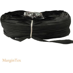 Metrelik Fermuar Siyah 200 Metre + 200 Başlık (Yüksek Kalite 1. Sınıf Ürün)