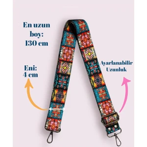 Desenli Çapraz Çanta Askısı / Çanta Sapı