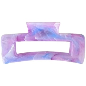 Mor Mermer Desenli Şık Kemik Mandal Toka 10 cm