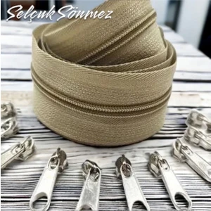 Vizon Renk 10 Metre Fermuar 20 Adet Başlık