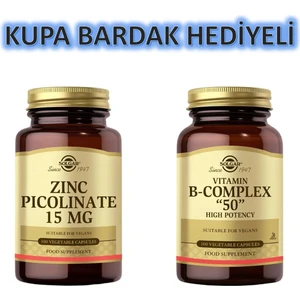 Zinc Picolinate 15  mg  100 Kapsül+Solgar Vitamin B Complex 50  mg  100 Kapsül