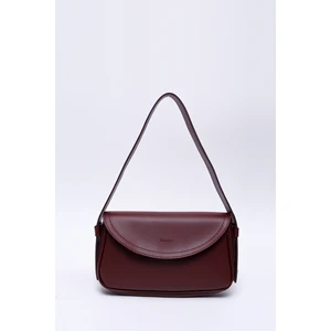 Bordo Shk150 Suni Deri Astarlı Çıtçıtlı Ayarlanabilir Askılı El, Kol ve Omuz Çantası