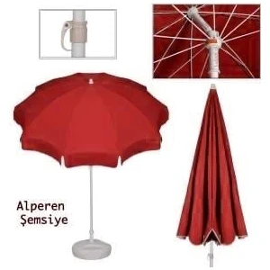 Polyester Kırmızı Plaj Şemsiyesi 2 Metre/ 10 TELLİ