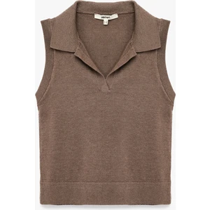 Kolsuz Polo Yaka Triko Süveter