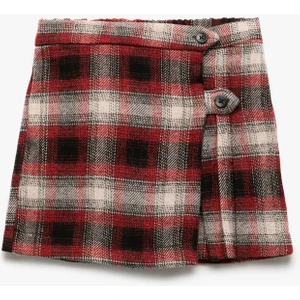 Beli Lastikli Pileli Ekoseli Şort Etek