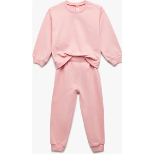 Şardonlu Pamuklu 2'li Eşofman Takımı