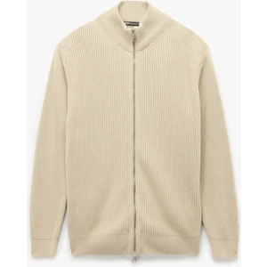 Uzun Kollu Pamuklu Tam Fermuarlı Triko Hırka