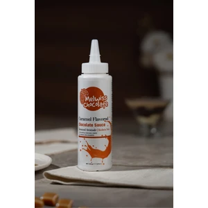 Melwiss Chocolate Karamel Aromalı Çikolata Sosu 300 Gr- Waffle Pankek Sosu 